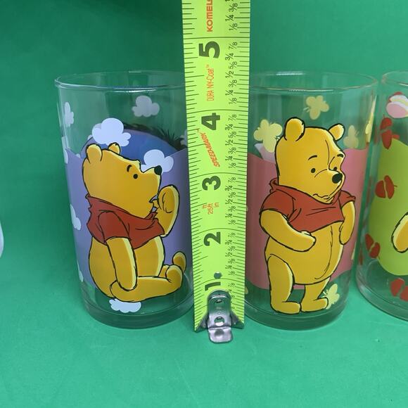 Disney Winnie the Pooh & Friends Drinking Glass Lot of 4 Eeyore Piglet Rabbit - Picture 9 of 10